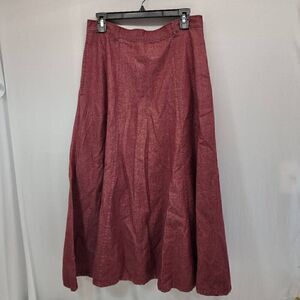 Kingranch Vintage A-line Skirt Size 14 Burgundy Western Made in the USA